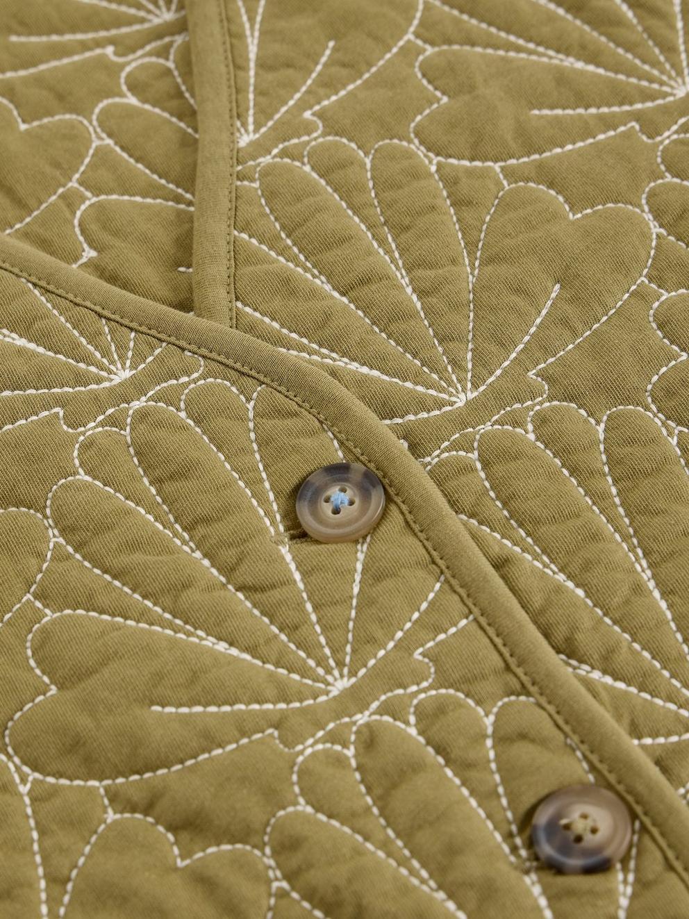 Ayra Quilted Gilet in GREEN MLT - FLAT DETAIL