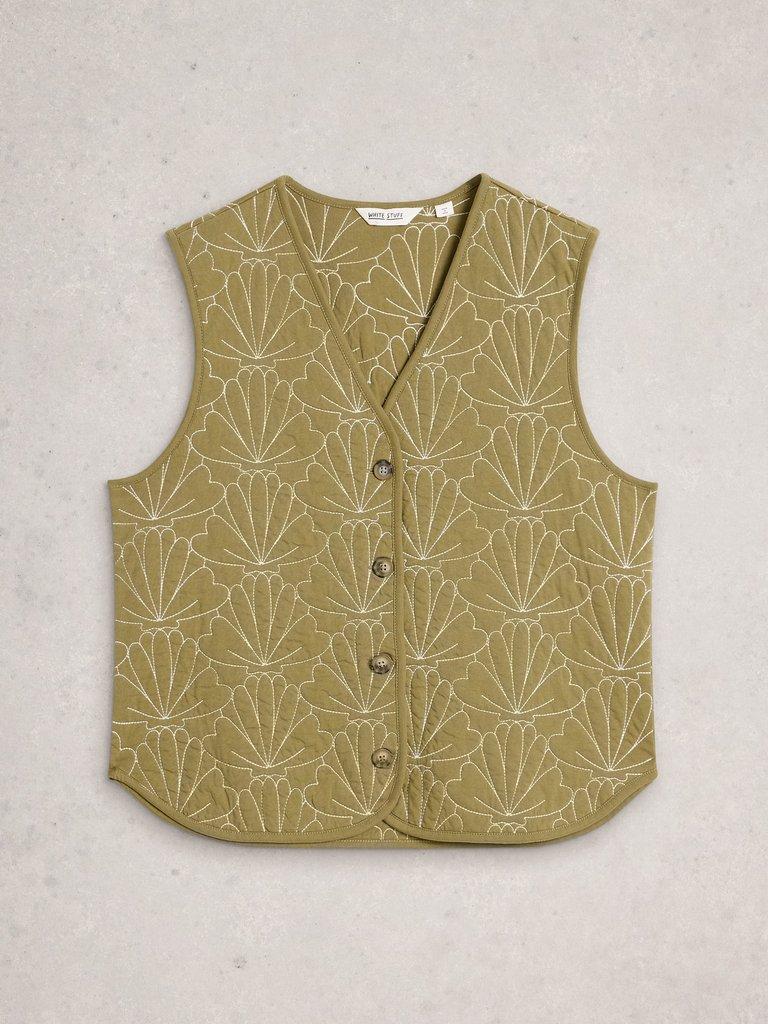 Ayra Quilted Gilet in GREEN MLT - FLAT FRONT