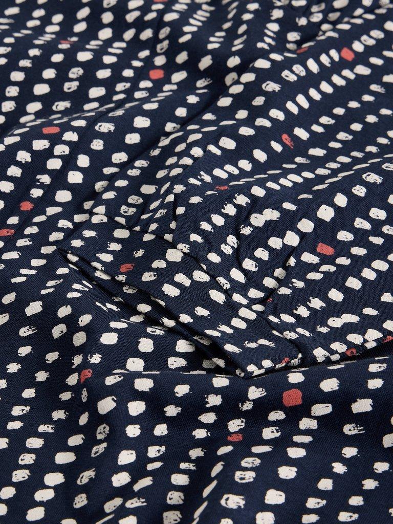 Megan Jersey Long Sleeve Midi Dress in NAVY MULTI - FLAT DETAIL