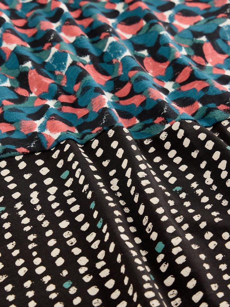 Tallie V Neck Dress Jersey in BLUE MLT - FLAT DETAIL