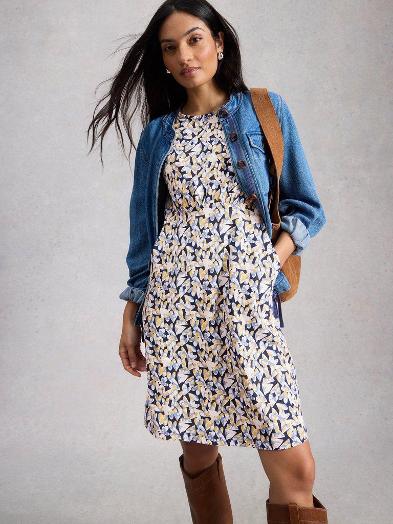 Olivia Jersey Crew Neck Dress in BLUE PR - LIFESTYLE