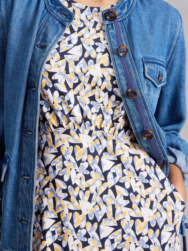 Olivia Jersey Crew Neck Dress in BLUE PR - MODEL DETAIL