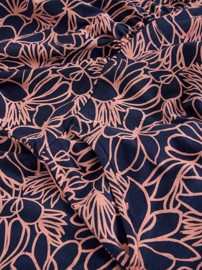 Olivia Jersey Crew Neck Dress in NAVY PR - FLAT DETAIL