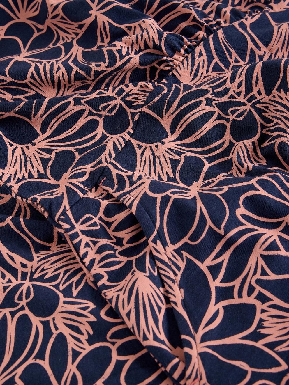 Olivia Jersey Crew Neck Dress in NAVY PR - FLAT DETAIL