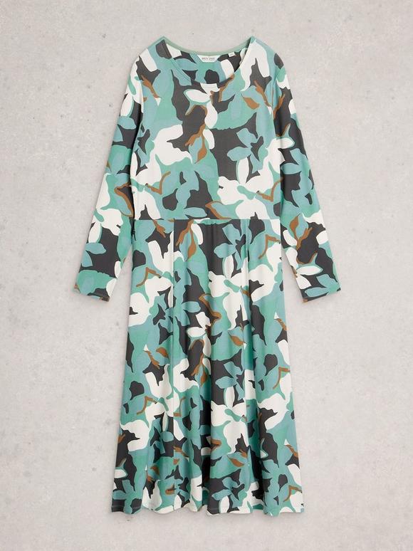 Olive Jersey Dress in NAVY PRINT | White Stuff EU