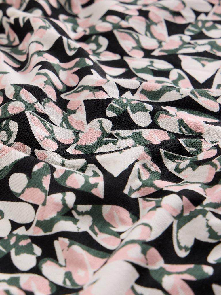 Rua Jersey Short Sleeve Collared shirt Dress in BLK MLT - FLAT DETAIL