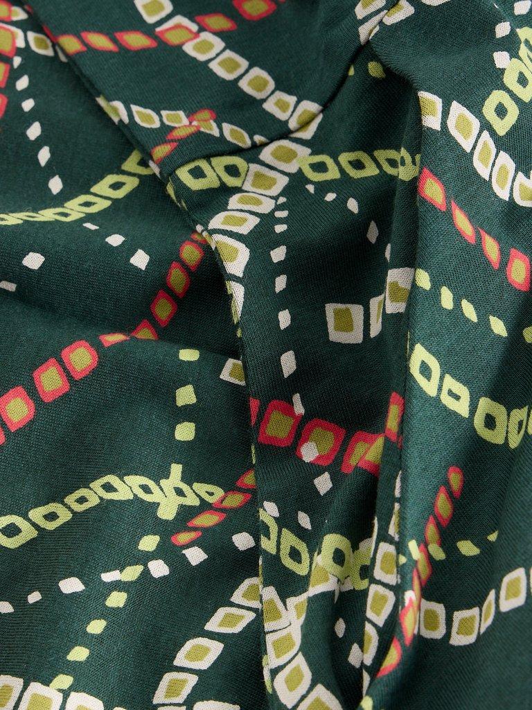 Rua Jersey Short Sleeve Collared shirt Dress in GREEN MLT - FLAT DETAIL