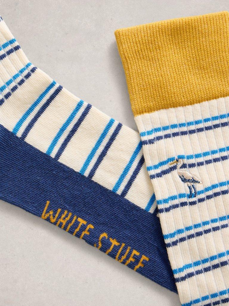 Bird Embroidered Sock in WHITE MLT - FLAT DETAIL