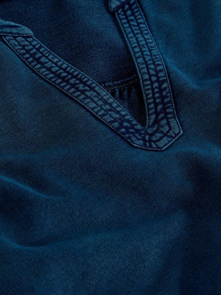 Ray Jersey Midi Dress in MID DENIM - FLAT DETAIL