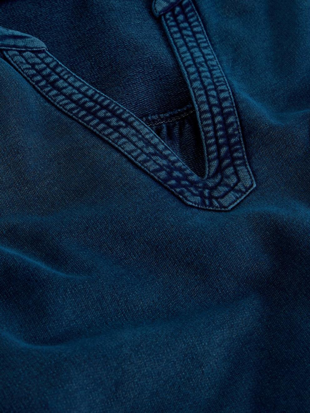 Ray Jersey Midi Dress in MID DENIM - FLAT DETAIL