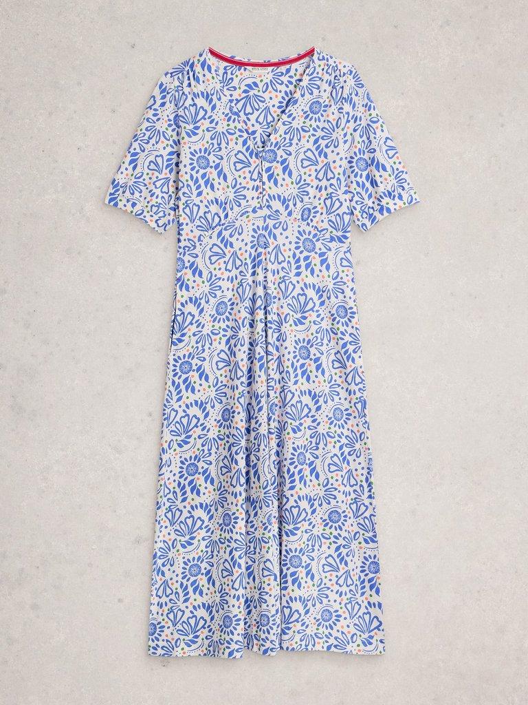 Megan Jersey Dress in IVORY MLT - FLAT FRONT