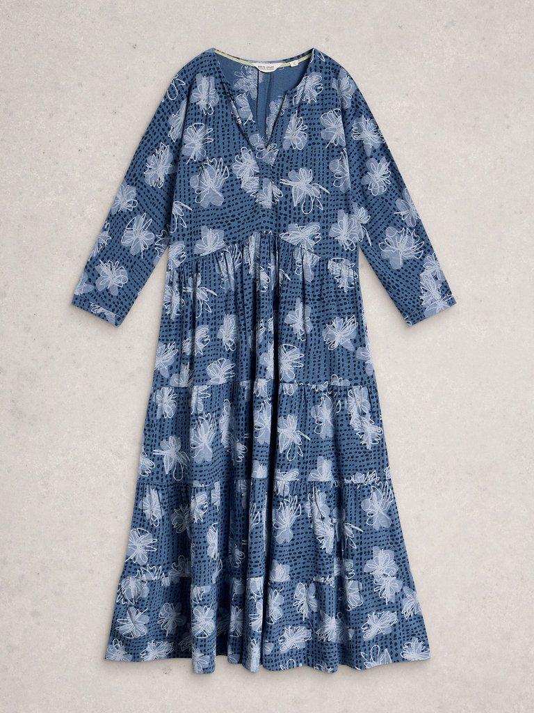 Tabitha Jersey Dress in BLUE PR - FLAT FRONT