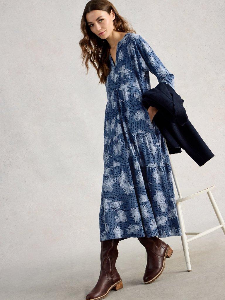 Tabitha Jersey Dress in BLUE PR - LIFESTYLE