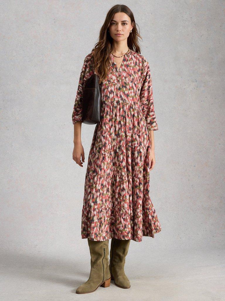 Tabitha Jersey Dress in PINK PR - MODEL FRONT