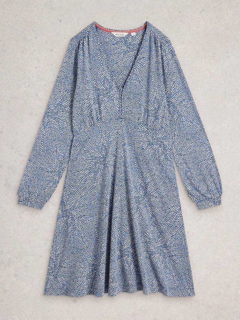 Meg Jersey Dress in BLUE MLT - FLAT FRONT