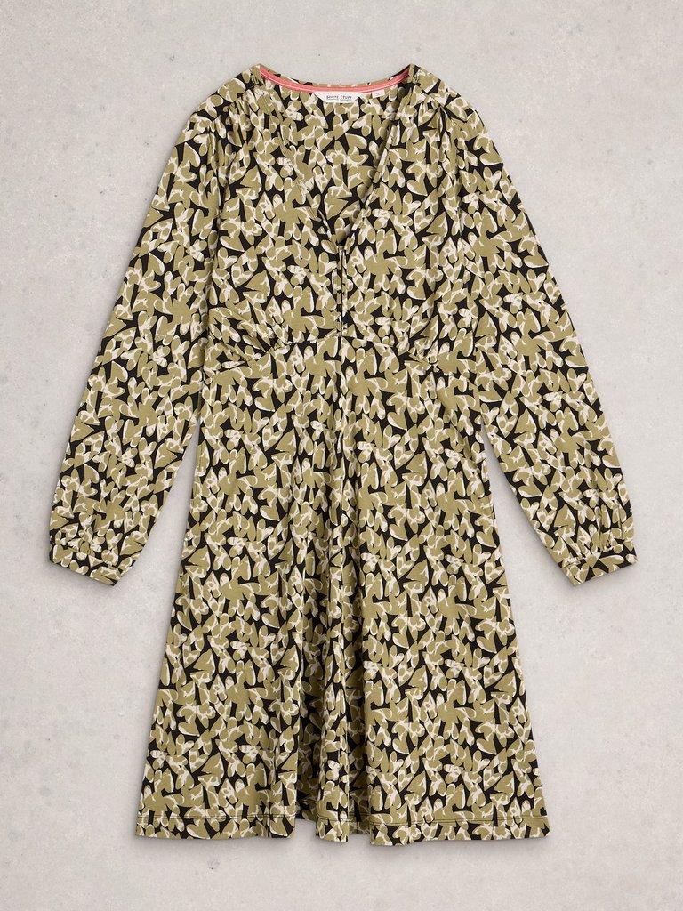 Meg Jersey Dress in GREEN PR - FLAT FRONT