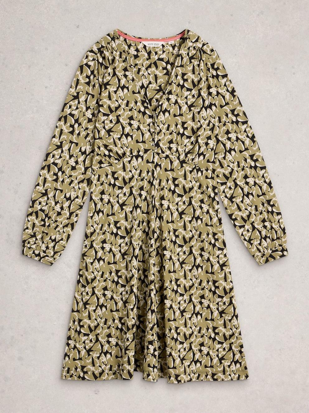 Meg Jersey Dress in GREEN PR - FLAT FRONT