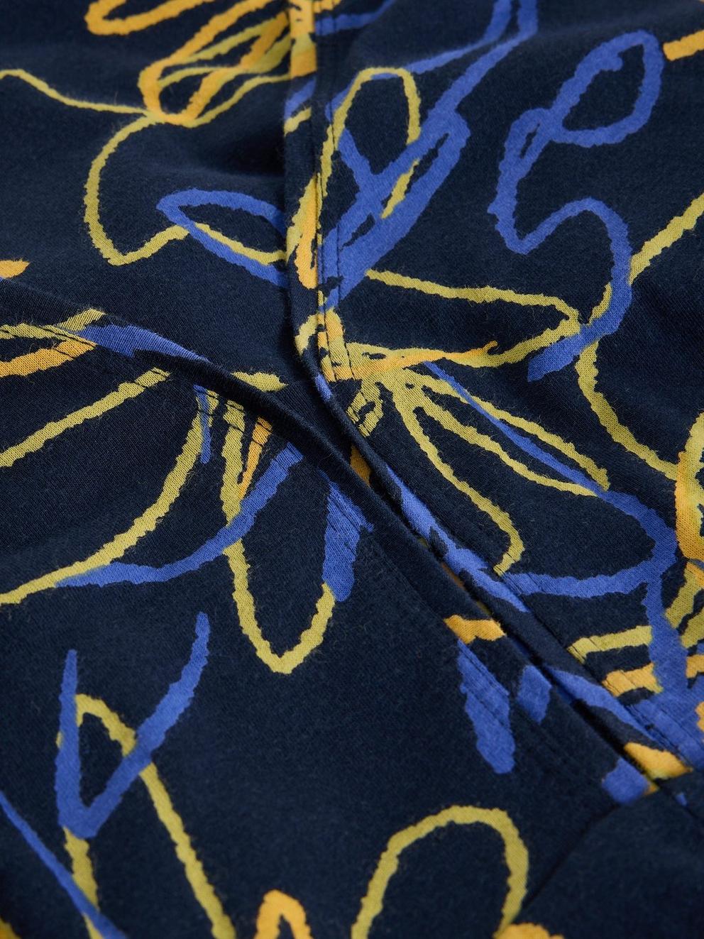 Meg Jersey Dress in NAVY MULTI - FLAT DETAIL