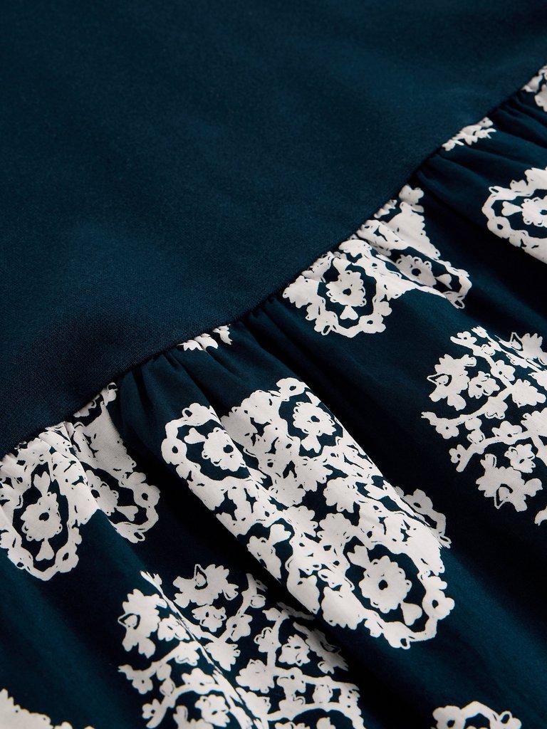 Shay Jersey Mix Dress in NAVY MULTI - FLAT DETAIL