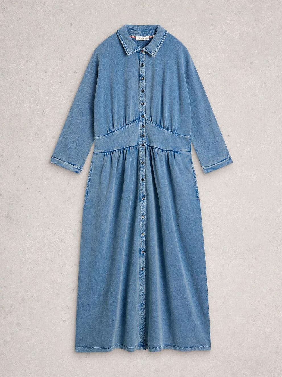 Lottie Jersey Denim Dress in LGT DENIM - FLAT FRONT