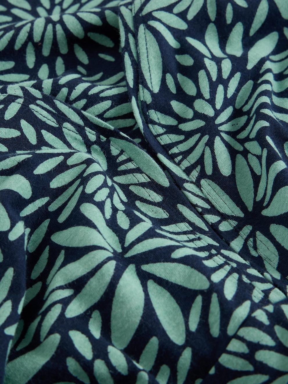 Megan Midi Jersey V Neck Dress in BLUE PR - FLAT DETAIL