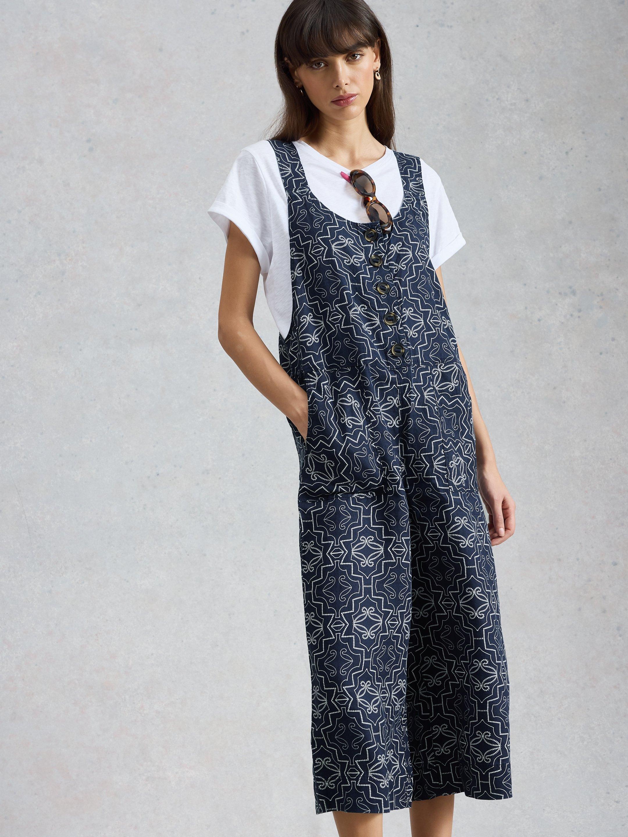 Shop Viola Linen Dungaree