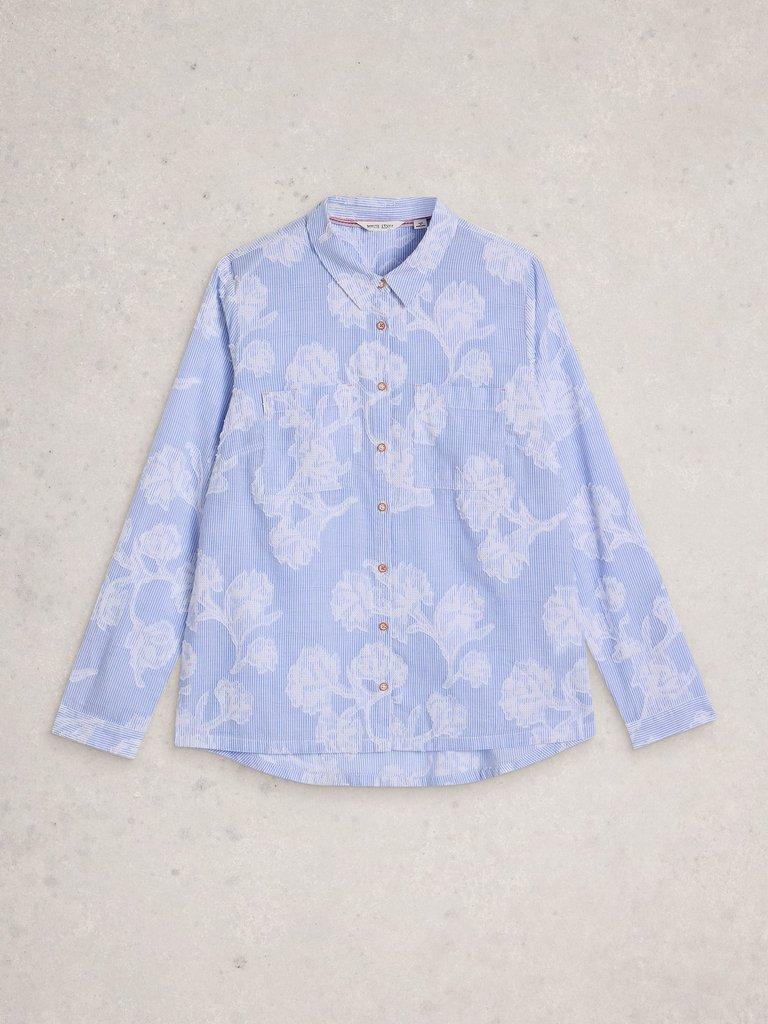 Sophie Jacquard Shirt in BLUE MLT - FLAT FRONT