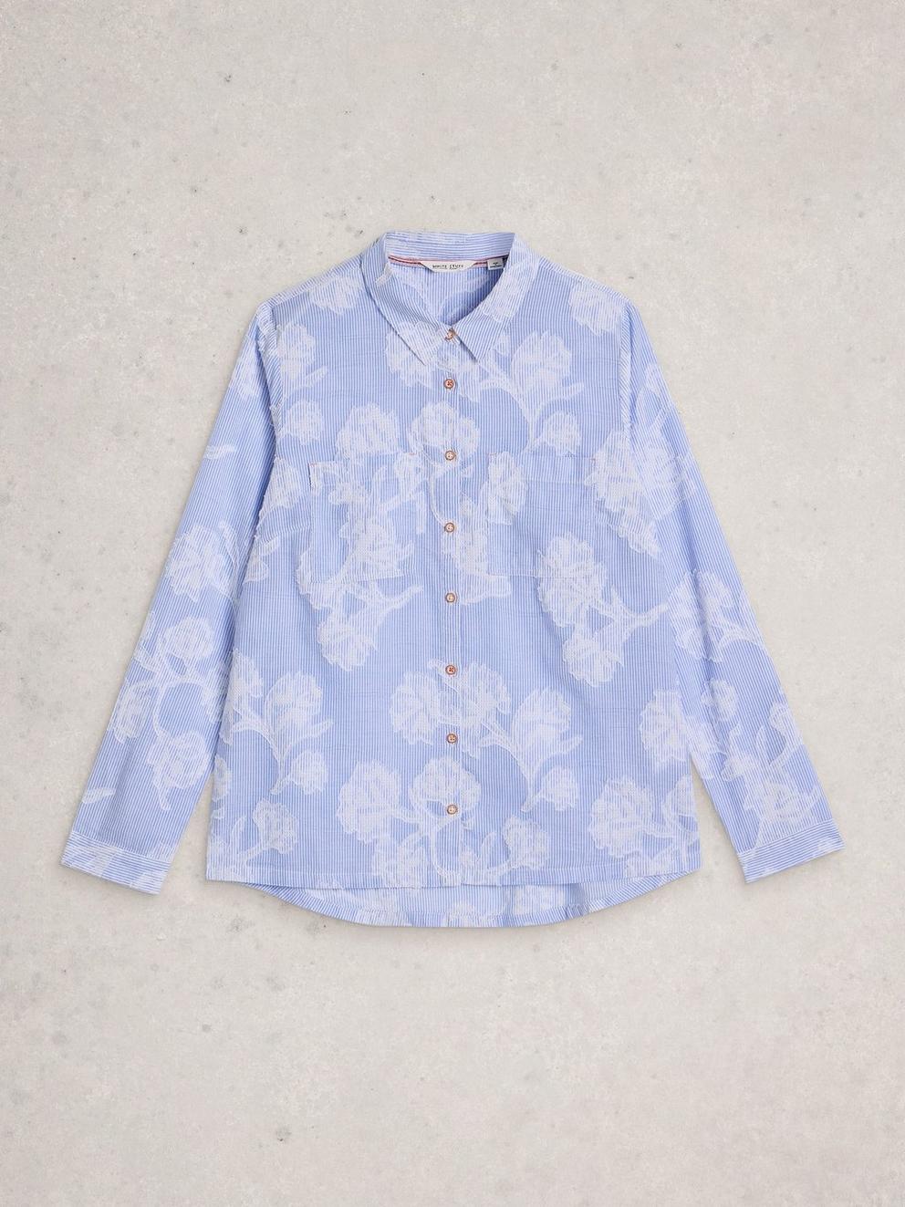 Sophie Jacquard Shirt in BLUE MLT - FLAT FRONT