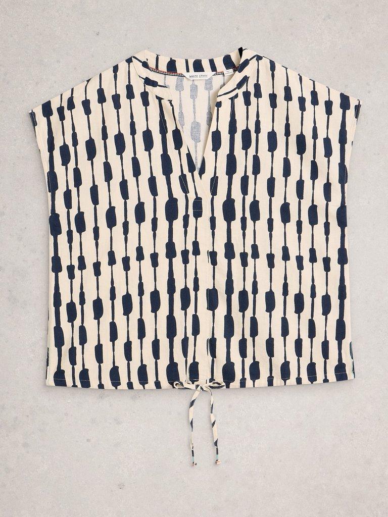 Nicole Linen Blend Top in IVORY PR - FLAT FRONT