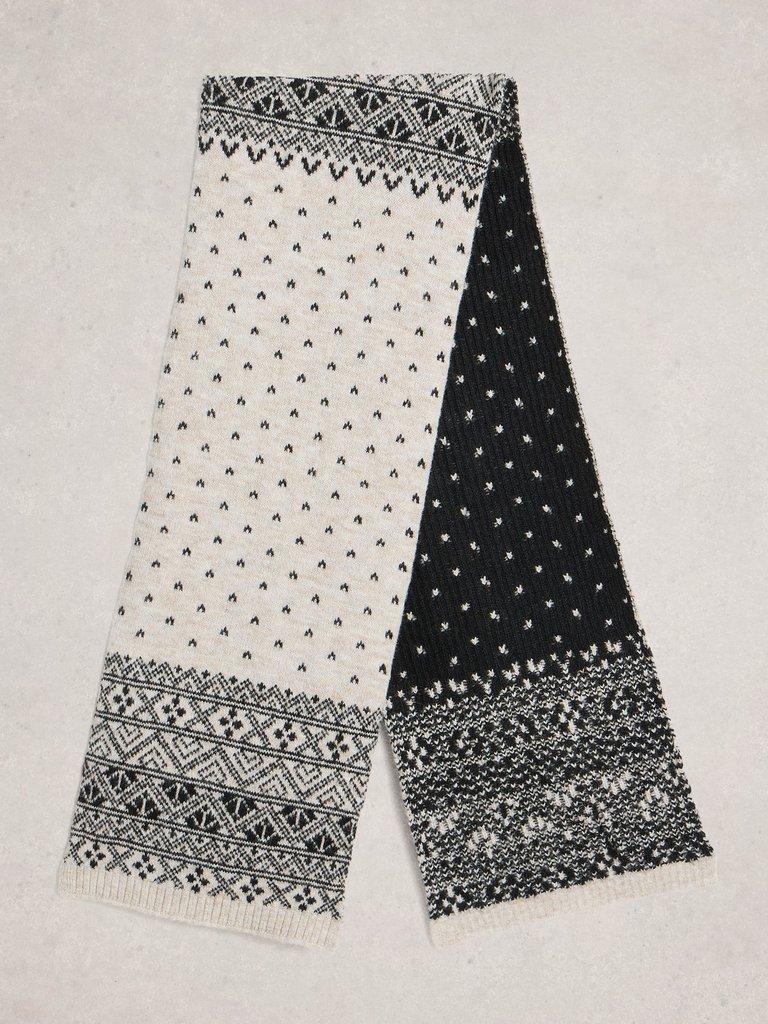 Fairisle Heart Scarf in NAT MLT - FLAT BACK