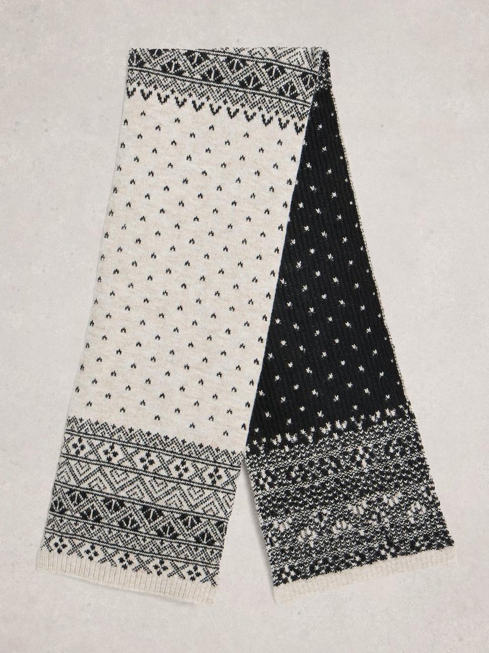 Fairisle Heart Scarf in NAT MLT - FLAT BACK