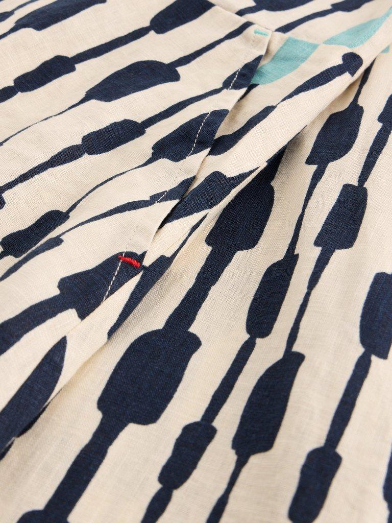 Iris Linen Short Sleeve Dress in IVORY MLT - FLAT DETAIL