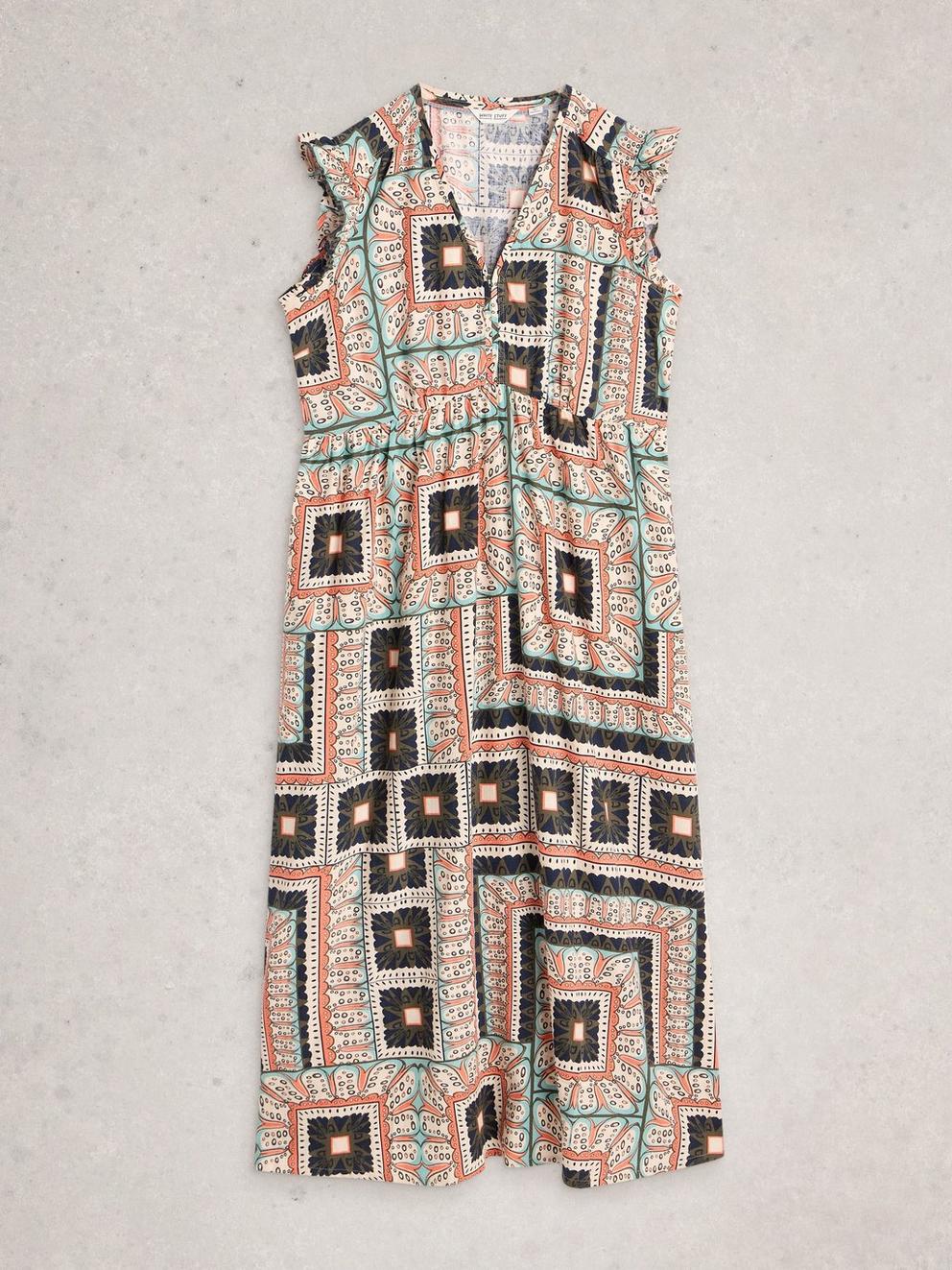 Lorna Linen Blend Sleeveless Maxi Dress in IVORY MLT - FLAT FRONT