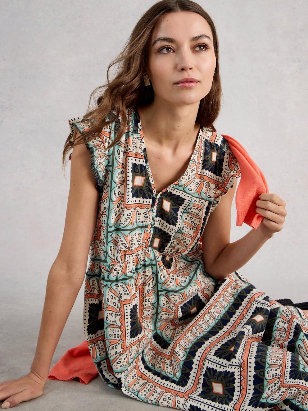 Lorna Linen Blend Sleeveless Maxi Dress in IVORY MLT - LIFESTYLE