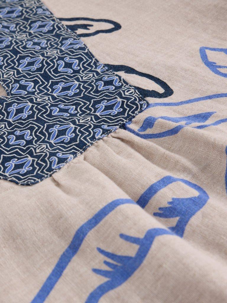 Ash Notch Neck Linen Dress in IVORY MLT - FLAT DETAIL