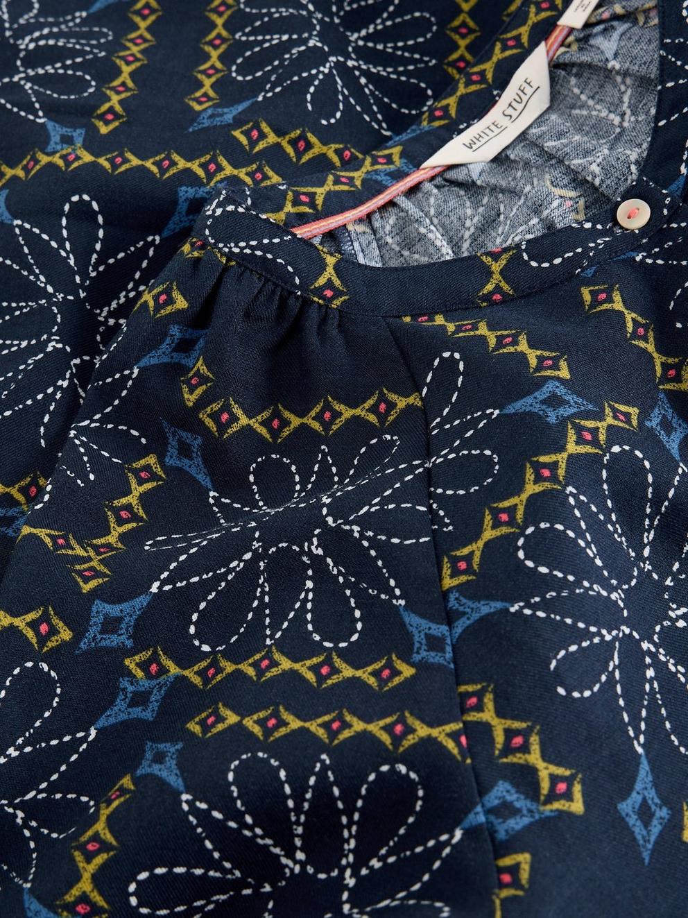 Monique Swing Dress in BLUE MLT - FLAT DETAIL