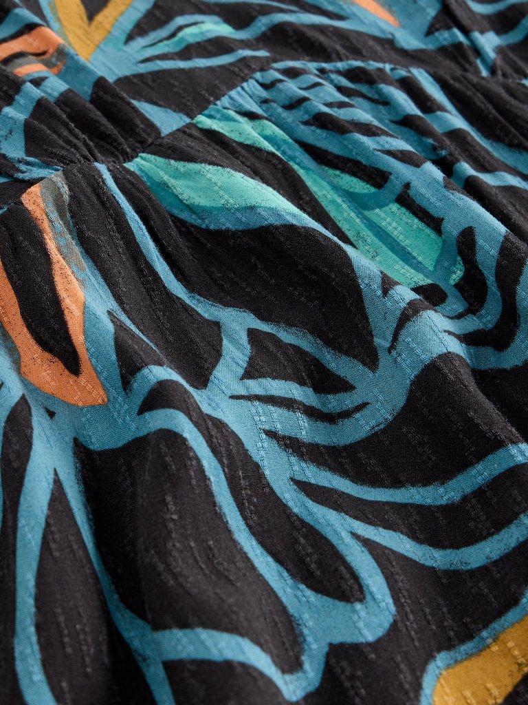 Lucy Print Midi Dress in BLK MLT - FLAT DETAIL