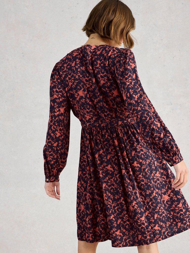 Phoebs Dress in PINK MLT - MODEL BACK