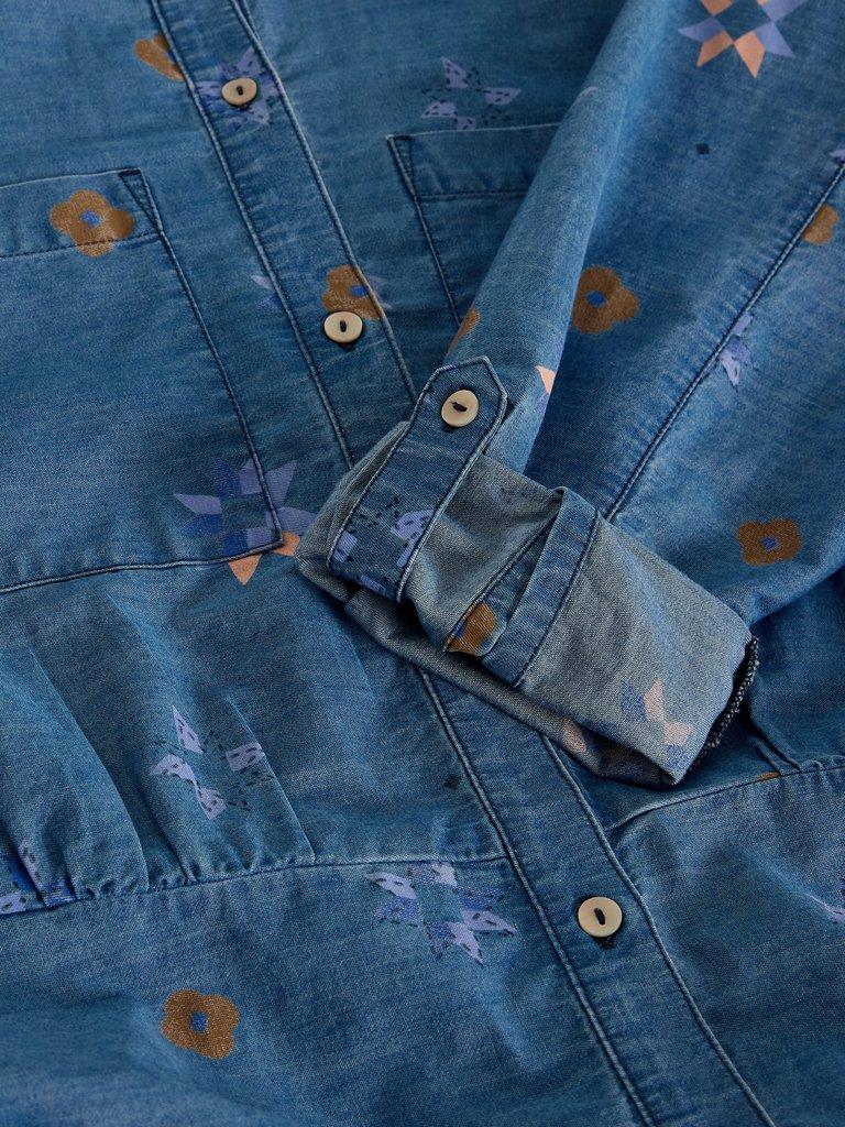 Lana Denim Midi Dress in DENIM MLT - FLAT DETAIL