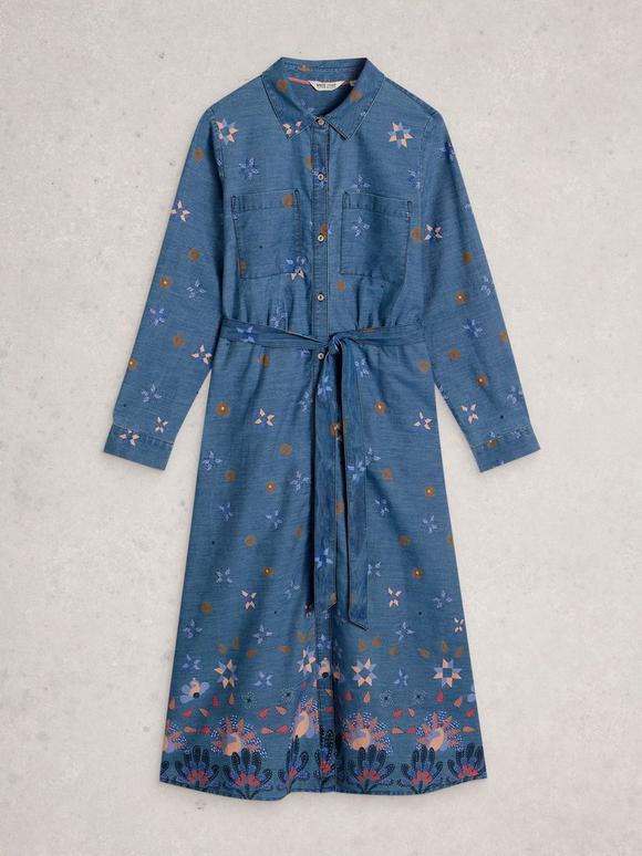 ray denim midi dress RAY OF LIGHT