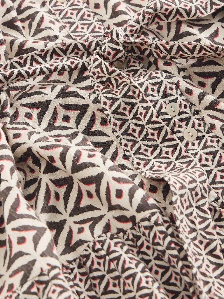 Clementine Midi Dress in BLK MLT - FLAT DETAIL