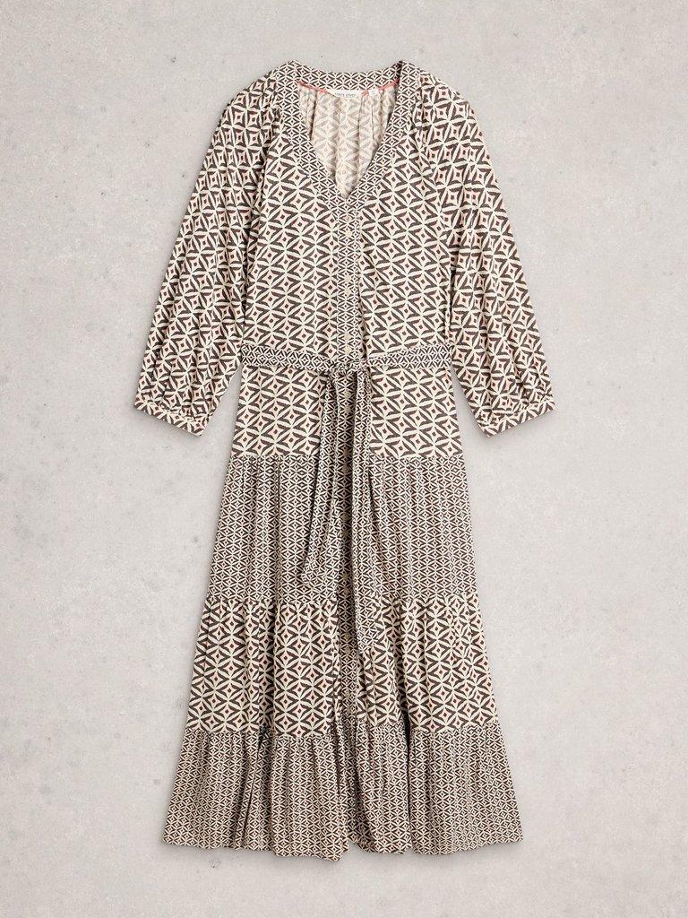 Clementine Midi Dress in BLK MLT - FLAT FRONT