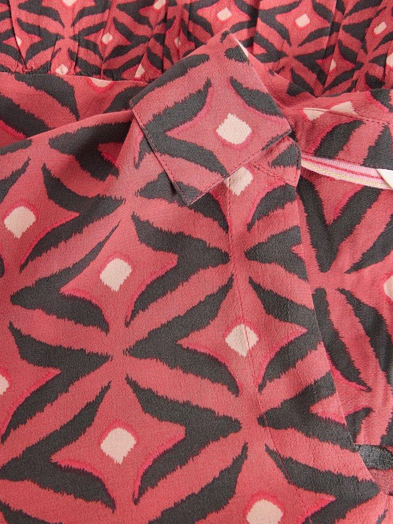 Harpreet Notch Neck Dress in PINK MLT - FLAT DETAIL