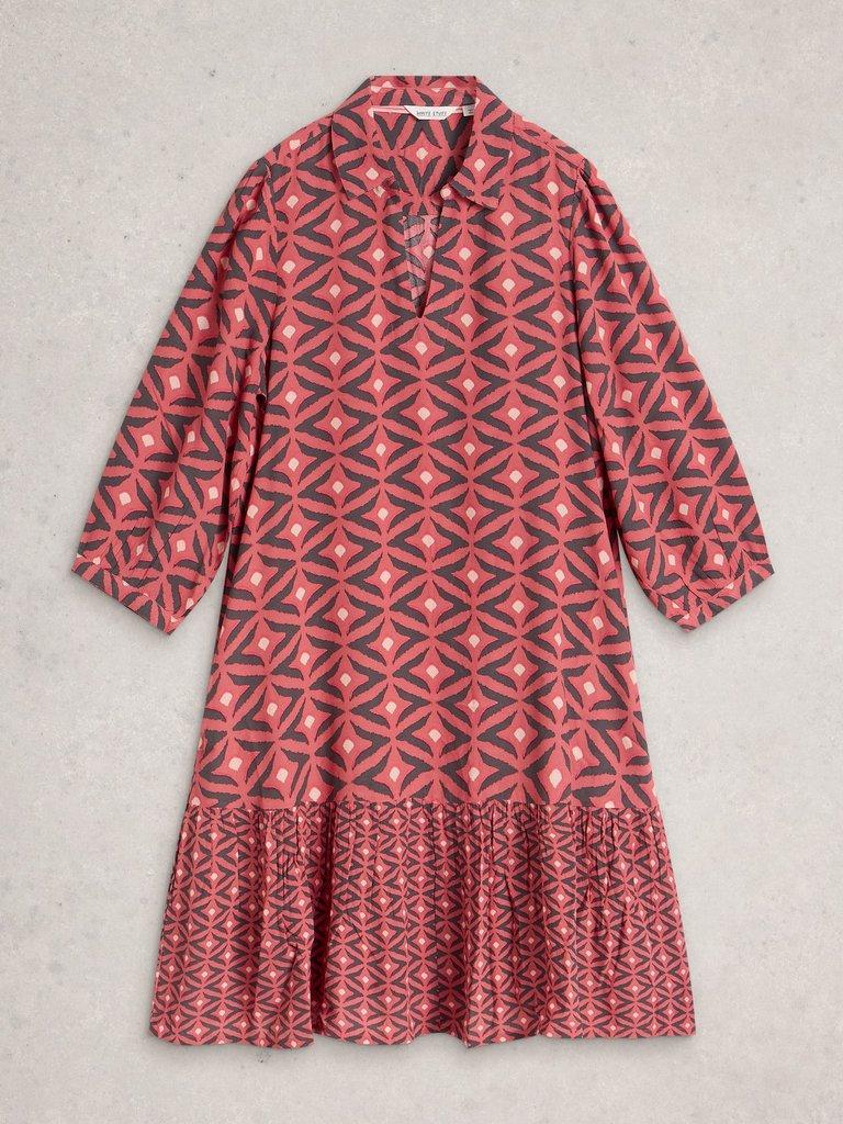 Harpreet Notch Neck Dress in PINK MLT - FLAT FRONT