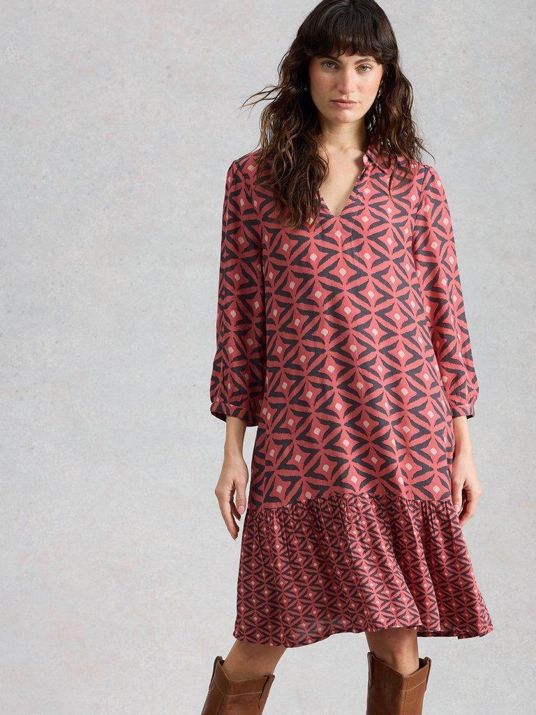 Harpreet Notch Neck Dress in PINK MLT - LIFESTYLE