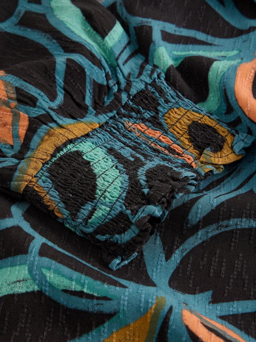 Elisa Viscose Top in BLK MLT - FLAT DETAIL