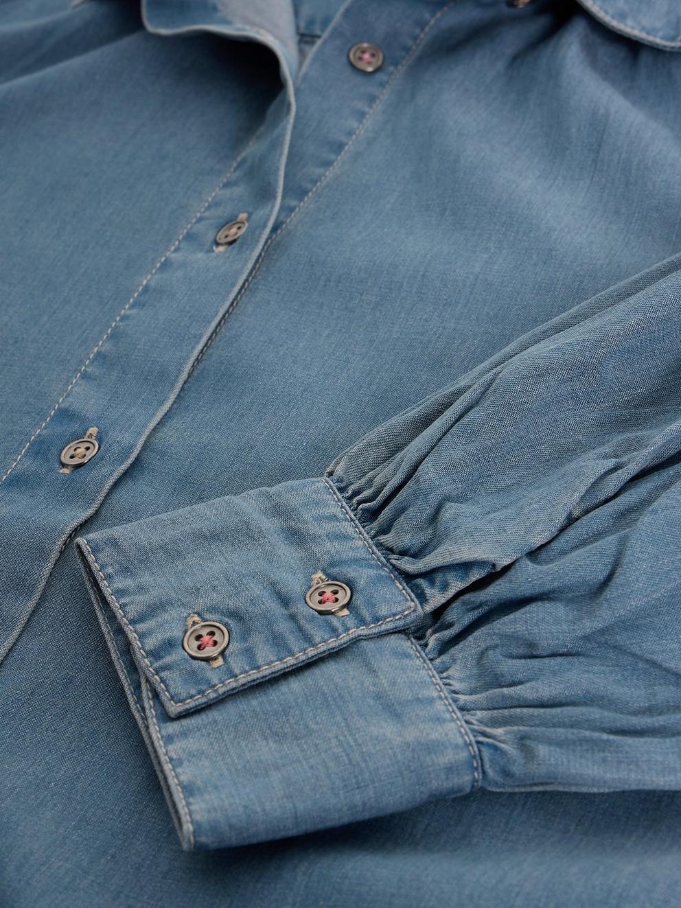 Sienna Shirt in CHAMB BLUE - FLAT DETAIL