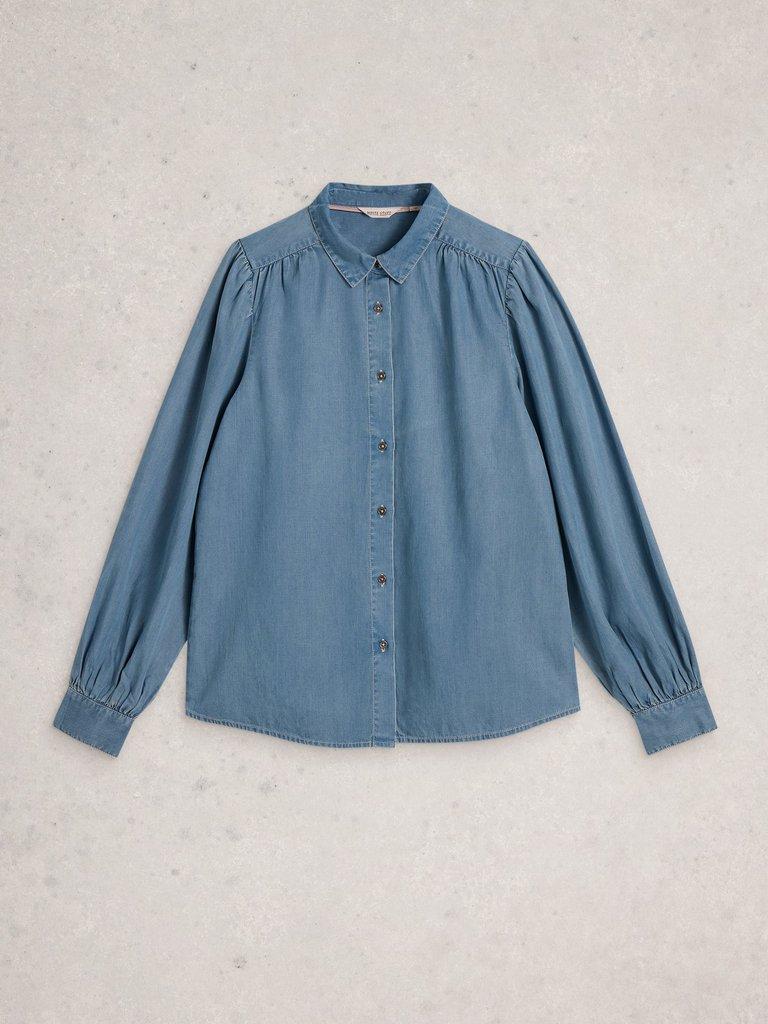 Sienna Shirt in CHAMB BLUE - FLAT FRONT