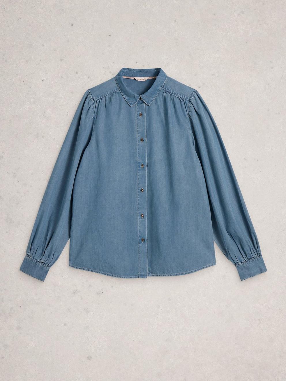 Sienna Shirt in CHAMB BLUE - FLAT FRONT