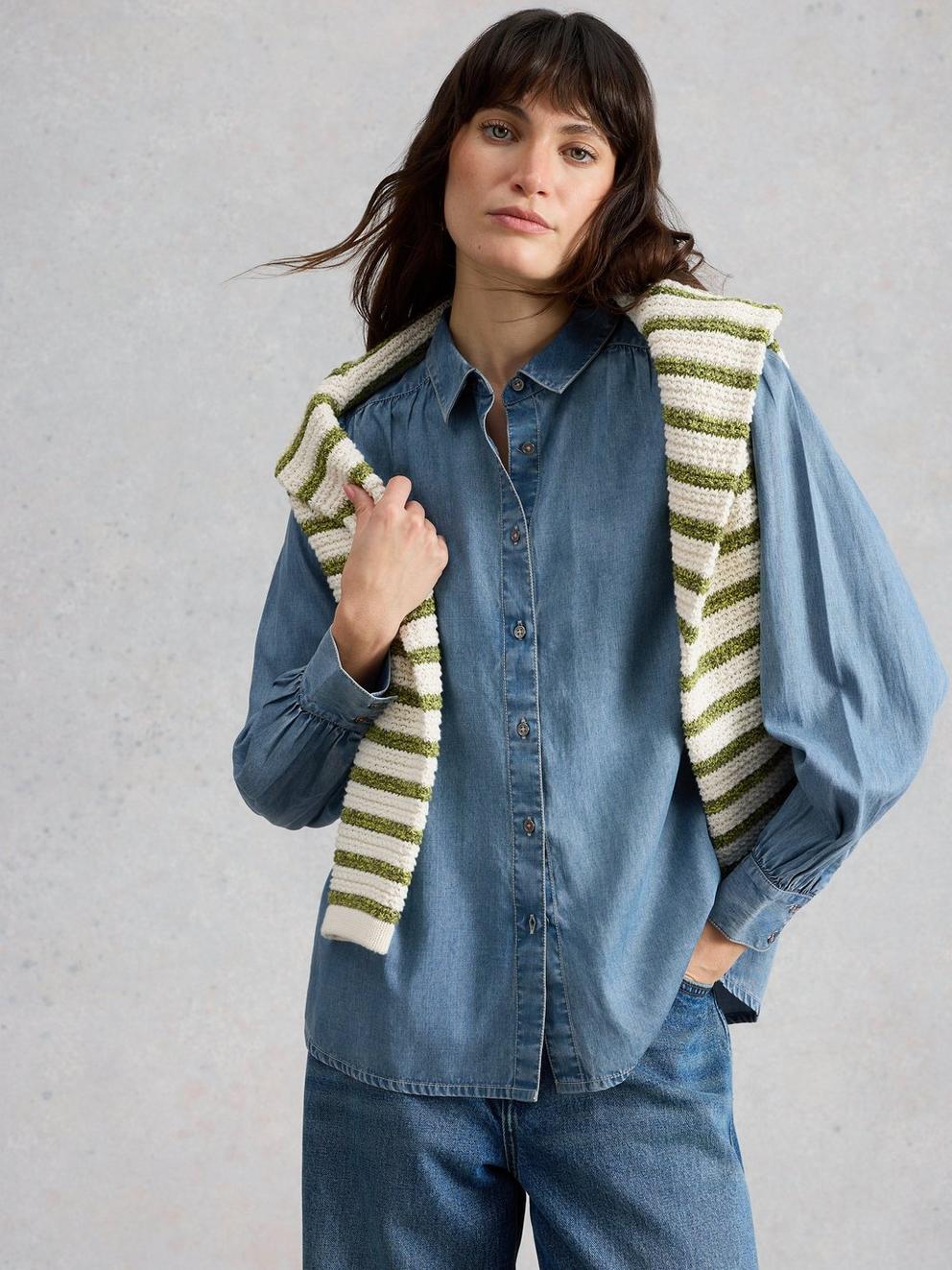 Sienna Shirt in CHAMB BLUE - LIFESTYLE